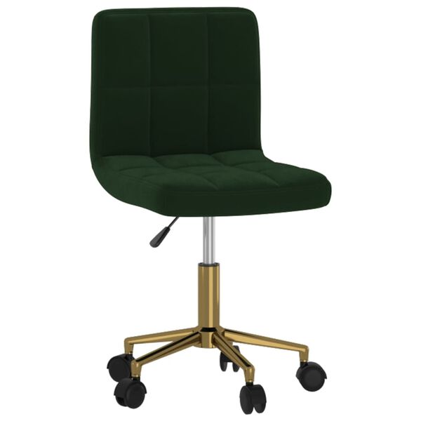 vidaXL Otočn&eacute; j&iacute;deln&iacute; židle 4 ks tmavě zelen&eacute; samet