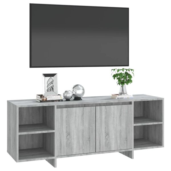 vidaXL TV stolek &scaron;ed&yacute; sonoma 130 x 35 x 50 cm dřevotř&iacute;ska