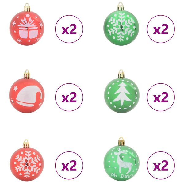 vidaXL Sada vánočních ozdob 40 pcs Zlatá a červená Plast