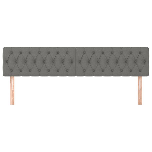 vidaXL Čela postele tmavě &scaron;ed&aacute; 180x7x78/88 cm l&aacute;tka