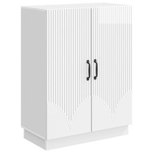 vidaXL Serv&iacute;rovac&iacute; skř&iacute;ň B&iacute;l&aacute; s vysok&yacute;m leskem 66 x 34,5 x 87 cm