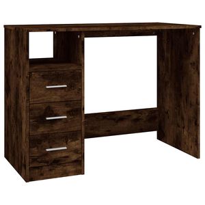 vidaXL Psac&iacute; stůl se z&aacute;suvkami kouřov&yacute; dub 102 x 50 x 76 cm kompozit