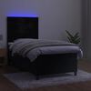 vidaXL Box spring postel s matrac&iacute; a LED čern&aacute; 90x200 cm samet
