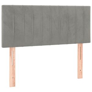 vidaXL Čelo postele světle &scaron;ed&eacute; 80 x 5 x 78/88 cm samet