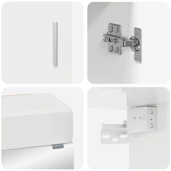 vidaXL Sada koupelnov&eacute;ho n&aacute;bytku se z&aacute;suvkou TULUM Vysoce leskl&aacute; b&iacute;l&aacute;