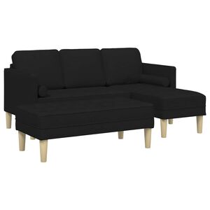 vidaXL Set pohovek 2 ks Čern&aacute; Polyester
