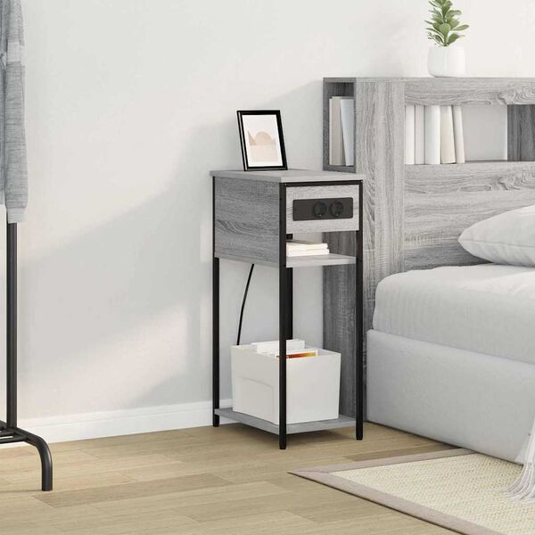 vidaXL Nočn&iacute; skř&iacute;ňka &Scaron;ed&aacute; Sonoma 41 x 28 x 76 cm kompozitn&iacute; dřevo