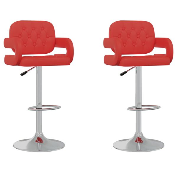 vidaXL Barov&eacute; stoličky 2 ks červen&eacute; uměl&aacute; kůže