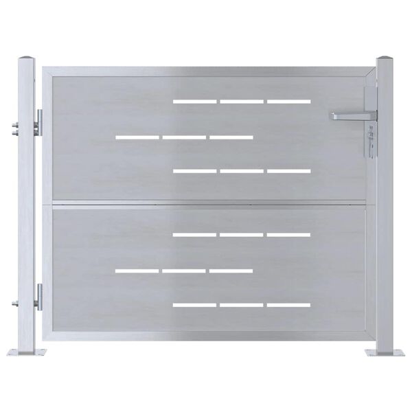 vidaXL Zahradn&iacute; br&aacute;na se z&aacute;mkem Stř&iacute;brn&aacute; 100 x 75 cm Nerezov&aacute; ocel