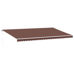 vidaXL Ručně zatahovac&iacute; mark&yacute;za s LED hněd&aacute; 600 x 350 cm
