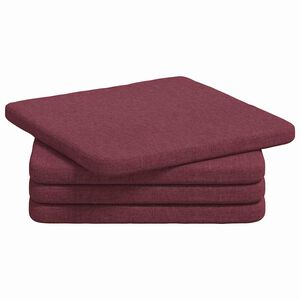 vidaXL Pol&scaron;t&aacute;ře na sedadla 4 ks textil V&iacute;no Červen&eacute; 40 x 40 x 3 cm