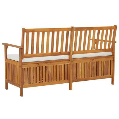 vidaXL Úložná lavice s poduškou 148 cm masivní akáciové dřevo