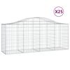 vidaXL Klenut&eacute; gabionov&eacute; ko&scaron;e 25ks 200x50x80/100 cm pozinkovan&eacute; železo