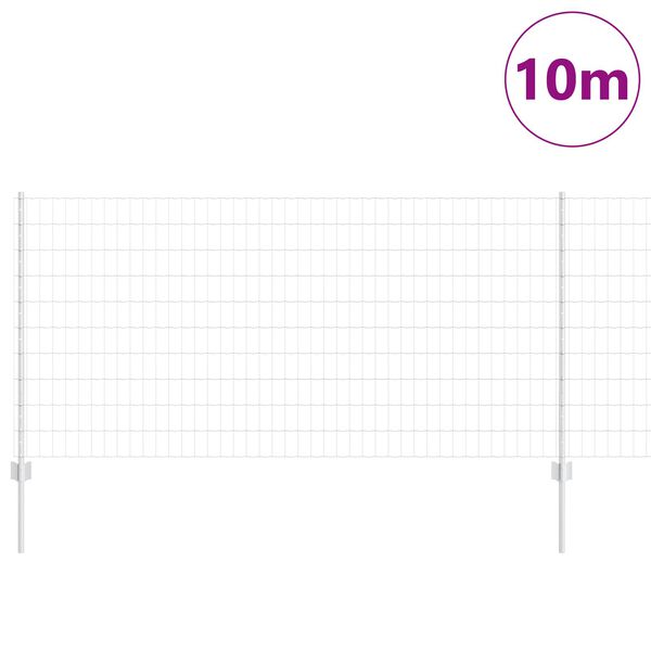 vidaXL Plot s sloupkem Stř&iacute;brn&aacute; 1 x 10 m Ocel