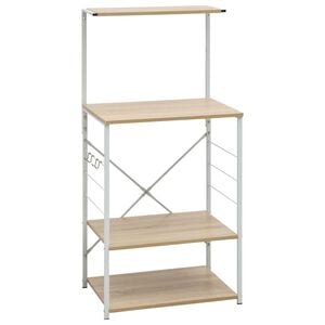 vidaXL Skř&iacute;ňka na mikrovlnku b&iacute;l&aacute; a dub 60 x 39,6 x 123 cm kompozit