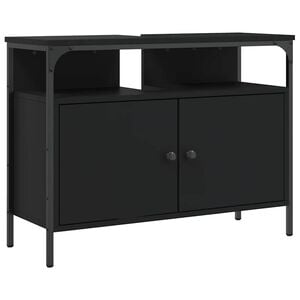 vidaXL Koupelnov&aacute; skř&iacute;ňka pod umyvadlo čern&aacute; 80x30x60 cm kompozit