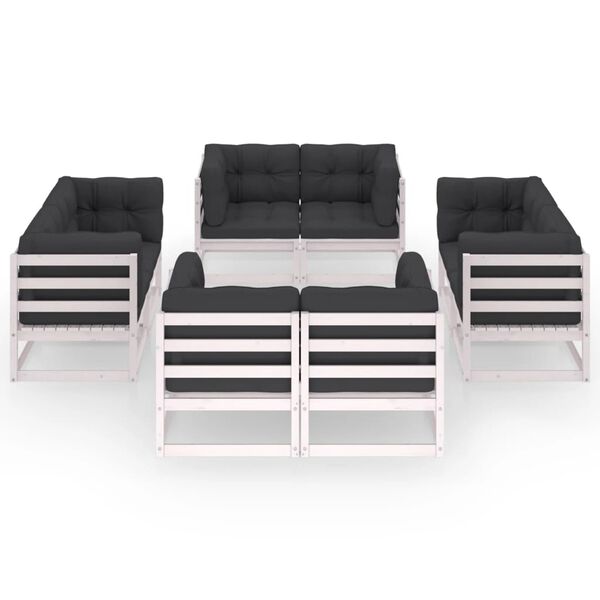 vidaXL 8dílná zahradní sedací souprava s poduškami masivní borovice