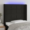 vidaXL Čelo postele s LED čern&eacute; 83 x 16 x 118/128 cm textil