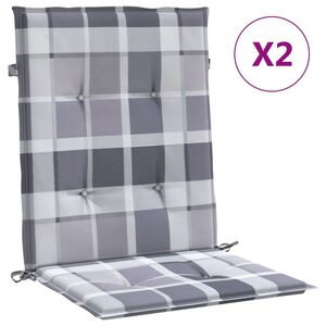 vidaXL Podu&scaron;ky na židli n&iacute;zk&eacute; opěradlo 2 ks &scaron;ed&eacute; k&aacute;rovan&eacute; 100x50x3 cm