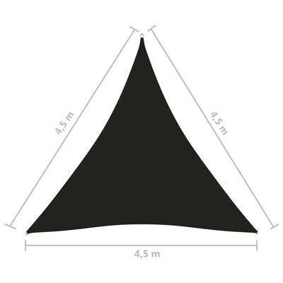 vidaXL Stínící plachta oxford trojúhelníková 4,5 x 4,5 x 4,5 m černá