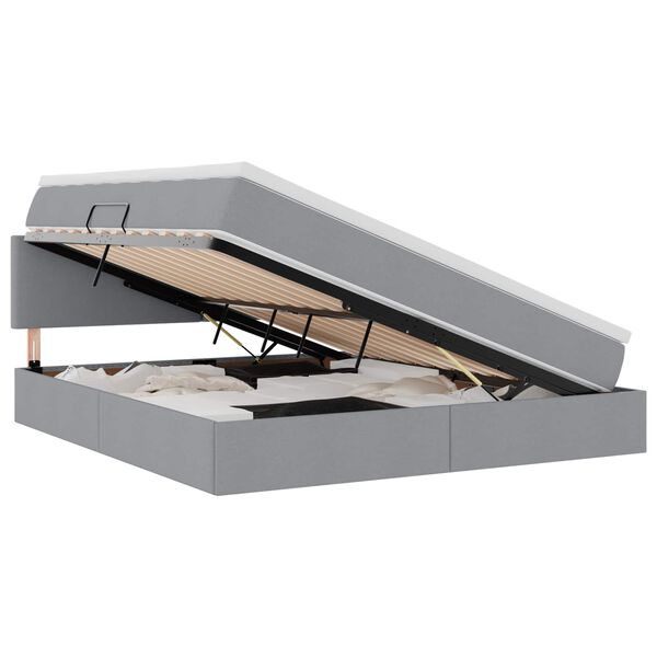 vidaXL Postel s úložným prostorem a matrací Světle šedá 180 x 200 cm