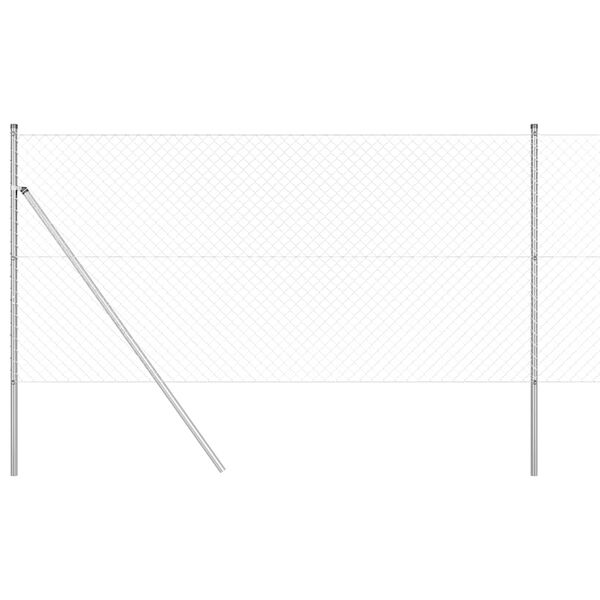 vidaXL Plotov&yacute; sloupek. Stř&iacute;brn&aacute; 10 x 1,4 m (40 x 40 mm s&iacute;ť) Ocel