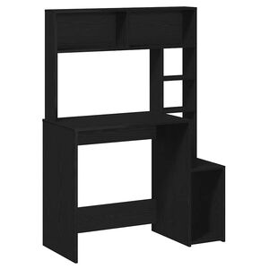 vidaXL Psac&iacute; stůl s policemi čern&yacute; 100x45x140 cm kompozitn&iacute; dřevo