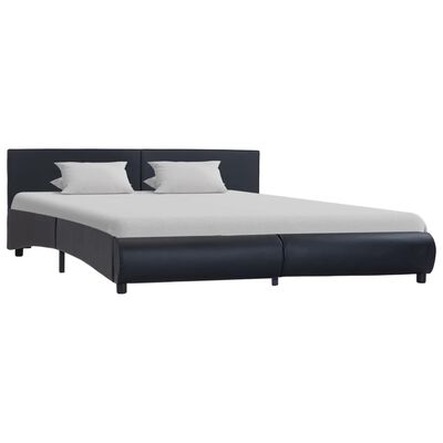 vidaXL Rám postele černý umělá kůže 160 x 200 cm