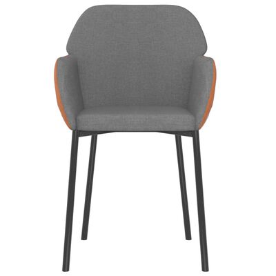 vidaXL Jídelní židle 2 ks světle šedé textil a umělá kůže