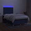 vidaXL Box spring postel s matrac&iacute; a LED modr&aacute; 120x190 cm textil