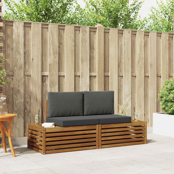 vidaXL Venkovn&iacute; pohovkov&aacute; souprava 2 Kus Přirozen&aacute; a Anthracitov&aacute;