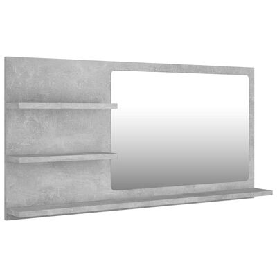 vidaXL Koupelnové zrcadlo betonově šedé 90 x 10,5 x 45 cm dřevotříska