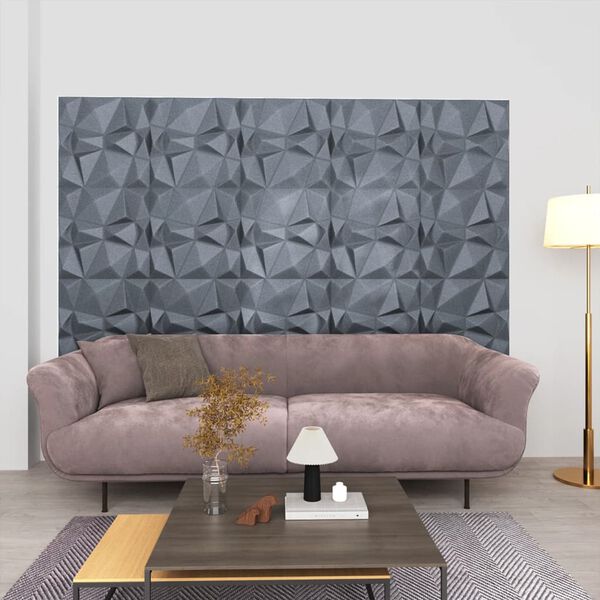 vidaXL 3D nástěnné panely 24 ks 50 x 50 cm diamant šedé 6 m²