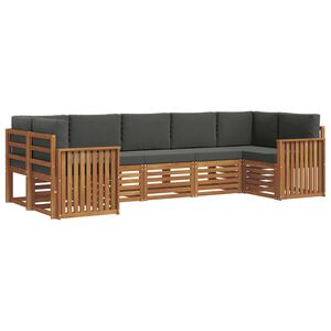 vidaXL Rohov&aacute; sofa sada s pol&scaron;t&aacute;řem 7 pcs Přirozen&aacute; a Anthracitov&aacute;