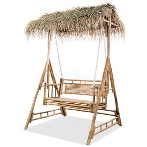 vidaXL 2m&iacute;stn&aacute; zahradn&iacute; houpačka s palmov&yacute;m list&iacute;m bambus 202 cm