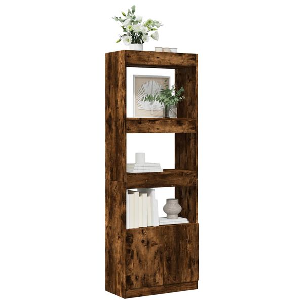 vidaXL Skř&iacute;ň highboard kouřov&yacute; dub 63 x 33 x 180 cm kompozitn&iacute; dřevo