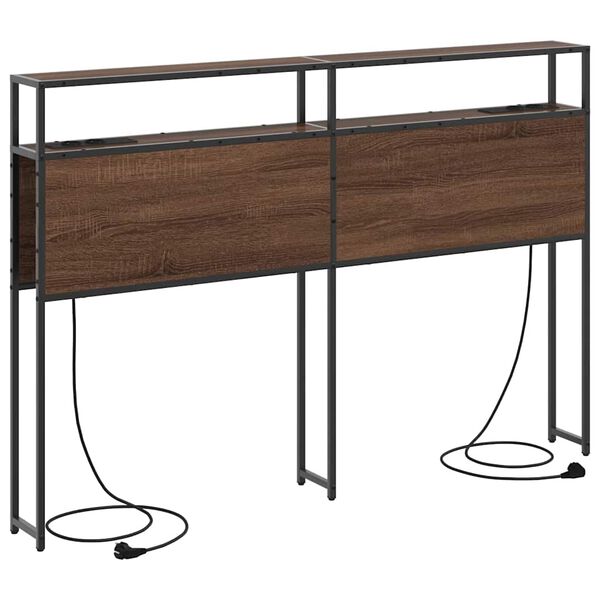 vidaXL &Uacute;ložn&eacute; čelo postele s polic&iacute; Hněd&yacute; dub 140 cm Kompozitn&iacute; dřevo