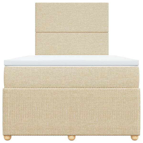 vidaXL Box spring postel s matrac&iacute; kr&eacute;mov&aacute; 120x190 cm textil
