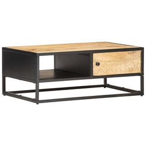 vidaXL Konferenčn&iacute; stolek vyřez&aacute;van&aacute; dv&iacute;řka 90x55x36cm hrub&yacute; mangovn&iacute;k