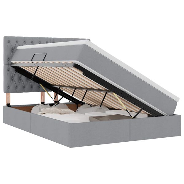 vidaXL Postel s &uacute;ložn&yacute;m prostorem a LED osvětlen&iacute;m s LED Světle &scaron;ed&aacute;