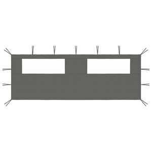 vidaXL Bočn&iacute; stěna k party stanu s okny 6 x 2 m antracitov&aacute;