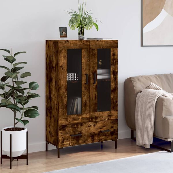 vidaXL Skř&iacute;ň highboard kouřov&yacute; dub 69,5 x 31 x 115 cm kompozitn&iacute; dřevo