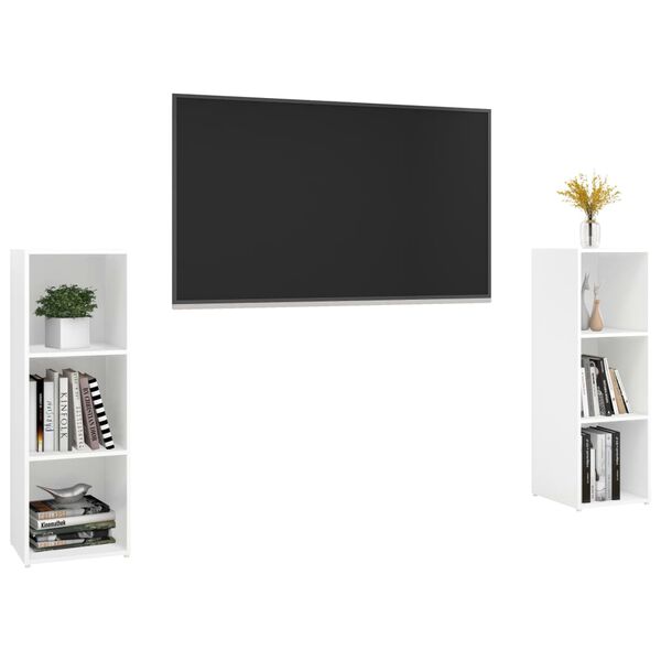 vidaXL TV skř&iacute;ňky 2 ks b&iacute;l&eacute; 107 x 35 x 37 cm dřevotř&iacute;ska
