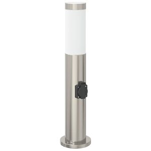 vidaXL Sloupkov&eacute; sv&iacute;tidlo se z&aacute;suvkou 50 cm nerezov&aacute; ocel IP44