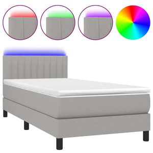 vidaXL Box spring postel s matrac&iacute; a LED světle &scaron;ed&aacute; 80x200 cm textil