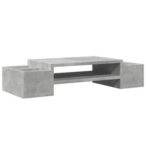 vidaXL Stojan na monitor s &uacute;ložn&yacute;m prostorem betonově &scaron;ed&yacute; 70x27x15 cm
