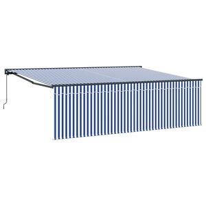 vidaXL Stahovac&iacute; mark&yacute;za Modr&aacute; a b&iacute;l&aacute; 400 &times; 300 cm Polyester a hlin&iacute;k