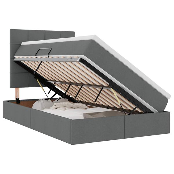 vidaXL Postel s &uacute;ložn&yacute;m prostorem a matrac&iacute; Tmavě &scaron;ed&aacute; 120 x 190 cm