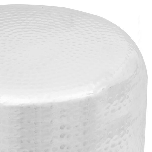 vidaXL Tepaná hliníková stolička / odkládací stolek stříbrná