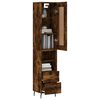 vidaXL Skř&iacute;ň highboard kouřov&yacute; dub 34,5 x 34 x 180 cm kompozitn&iacute; dřevo